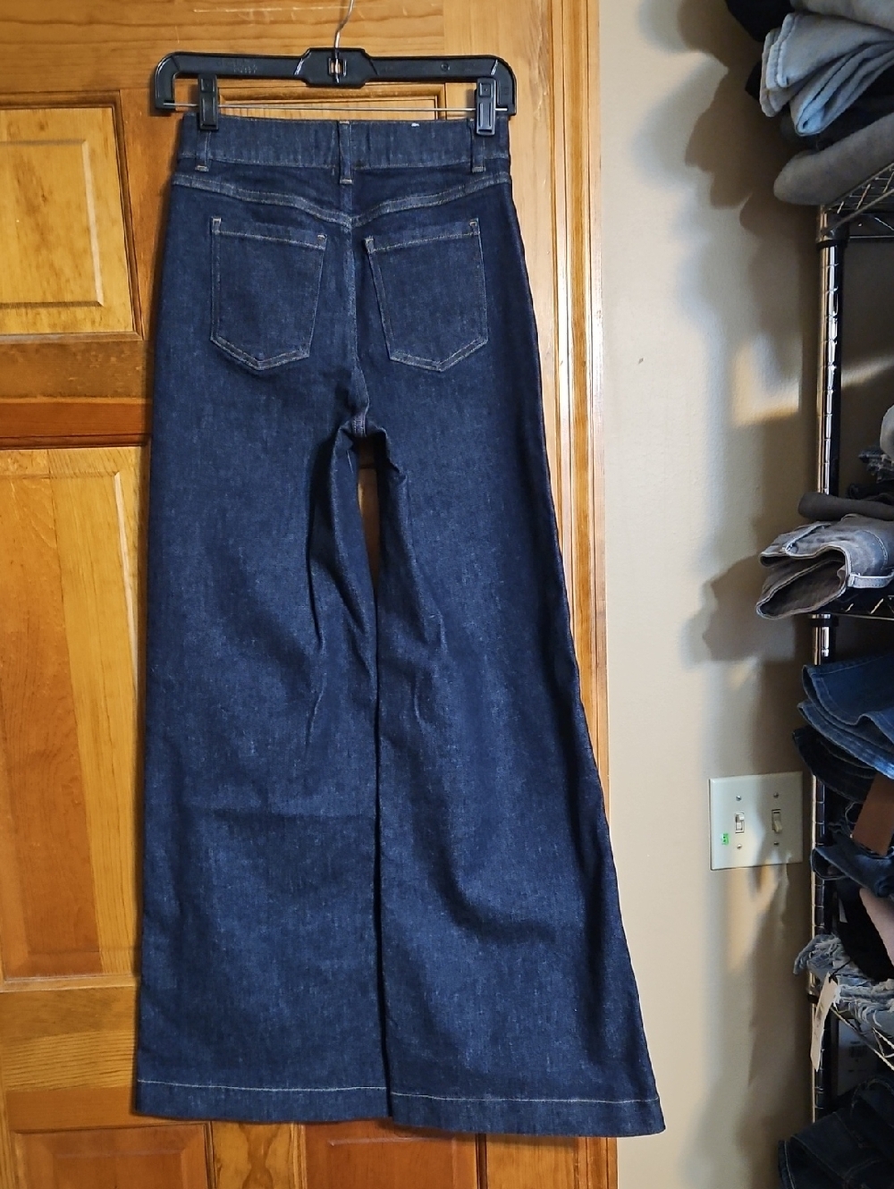 Spanx Wide-Leg High-Rise Denim Jeans - Dark Indigo-NWOT - Picture 7 of 12